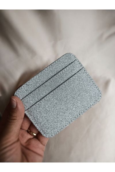 Gül Karatekin Women's Imported Silvery Shiny Card Holder (Not Shedding Sim)