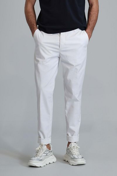 Lufian 111190313 Tom Smart Men's Chino Pants Slim Fit Men's Trousers White