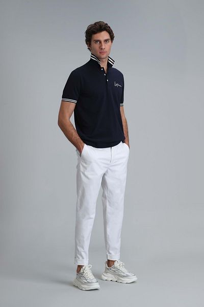 Lufian 111190313 Tom Smart Men's Chino Pants Slim Fit Men's Trousers White