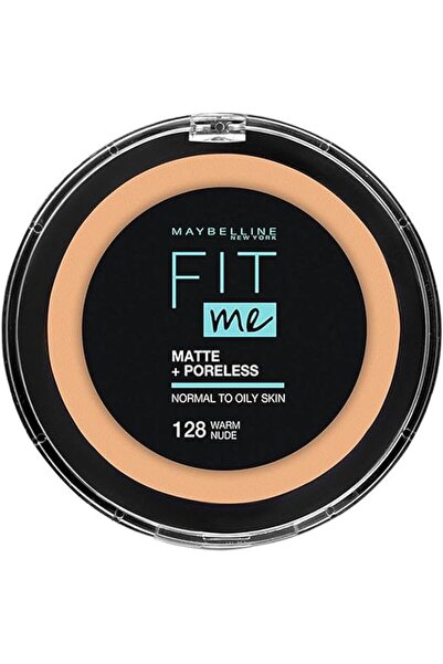 Maybelline New York بودرة الوجه فيت مي غير لامعة وخالية من المسام، 128 بيج دافئ، 12 جم