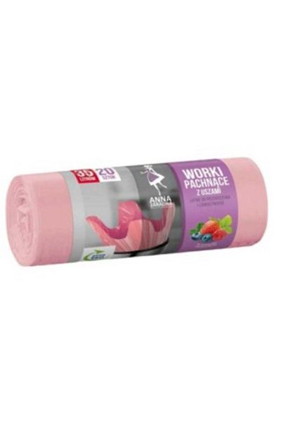Venus Dsh HDLD Garbage Bag With Ears, Fruit Scent 35 L, 20 Pieces - Pink