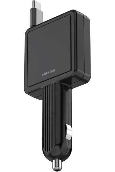 Green Lion شاحن سيارة قرين لايون PD 30W، كابل تلسكوبي قابل للسحب من النوع C، شحن سريع، مناسب للسفر