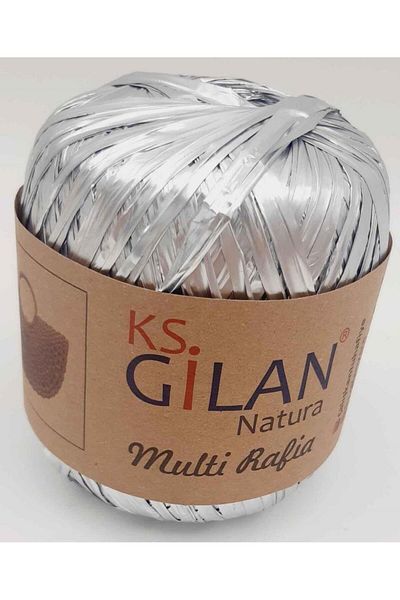 Nusrat Bilişim Shiny Raffia Silver Bag Accessory - No:7