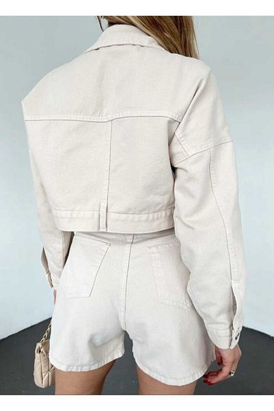 Zeliza Butik ΤΖΙΝ ΜΠΟΥΦΑΝ CROP ΜΕ ΦΕΡΜΟΥΑΡ