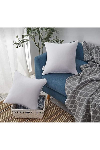 BİANA HOME COLLECTİON 2Pcs Throw Pillow 45X45 cm 100% Cotton Cover Silicone Filled