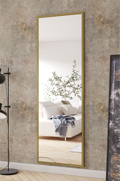 Marsah Home Oglinda de perete dreptunghiulara 180x60 Cm Auriu