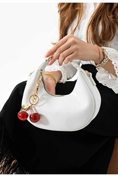 grand coco Жіноча біла сумка через плече з підвіскою