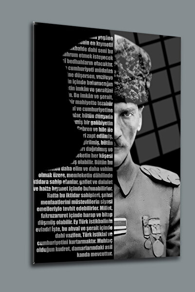 Glass Decoratıon Atatürk & Gençliğe Hitabe 17 Cam Tablo