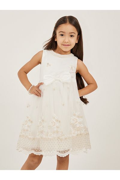 Styli Embroidered Lace Detail Sleeveless Dress