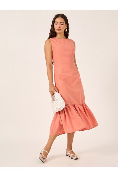 Styli Plain Sleeveless Sheath Midi Dress