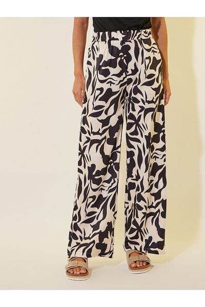 Styli Abstract Printed Elasticated Waistband Loose Fit Pants