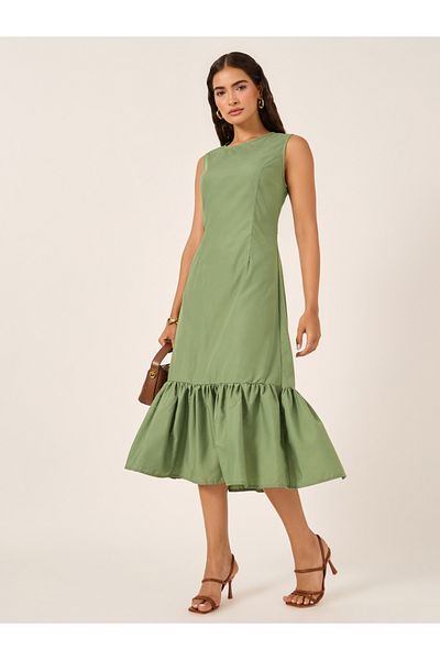 Styli Plain Sleeveless Sheath Midi Dress