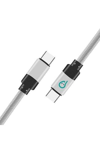 OEM Spacer USB Type-C to USB Type-C braided data cable retail packaging length 1.8m color Silver