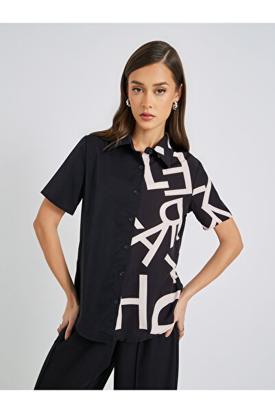 Take Two By Styli Graphic Print Short Sleeve Regular Fit Shirt