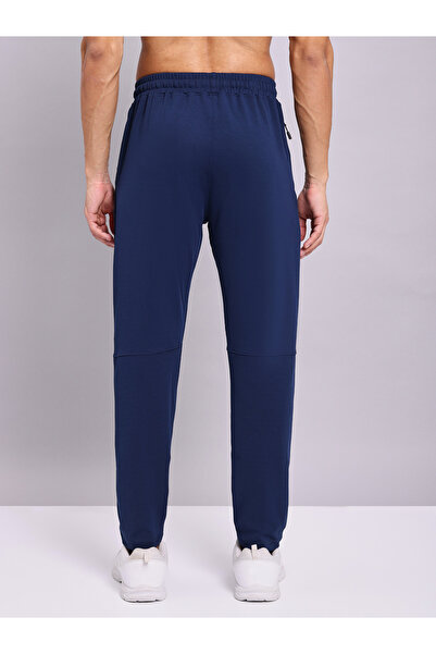 Technosport By Styli Men Blue Solid 4-Way Stretch Track Pants