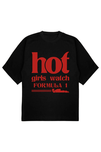 SVART WEAR HOT GIRL T-shirt OVERSIZE ساعة الفتيات الساخنة الفورمولا 1 باللون ...