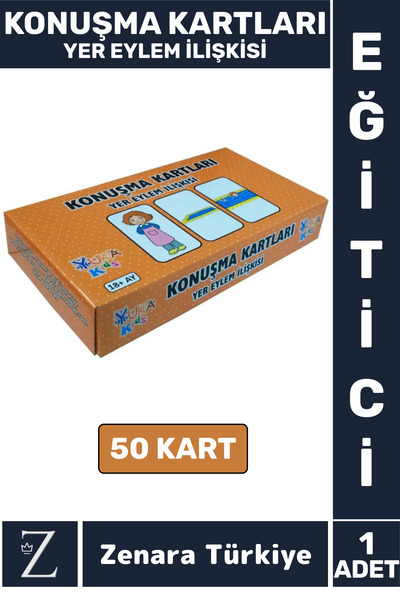 Zenara Eğitici Görsel Algı Dikkat İletişim Dil Bilgisi Geliştiren Çocuk KONUŞMA KARTLARI YER EYLEM İLİŞKİSİ