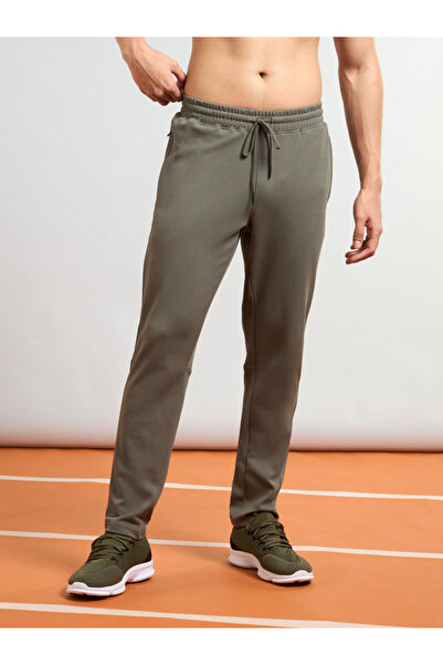 Technosport By Styli Men Green Solid 4-Way Stretch Track Pants