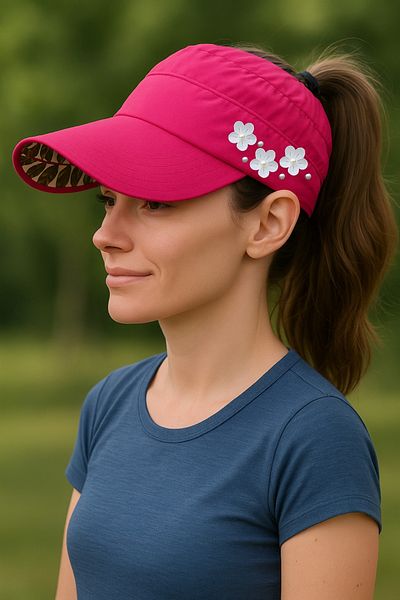 LAGRANZE Women's Wide Brim Visor Sun Hat - Adjustable Summer Brim Velcro Beach Hat