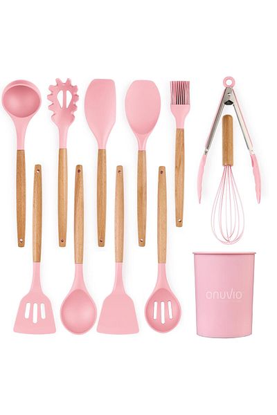 Onuvio 12-piece kitchen utensil set, Food-grade Silicone, Heat-resistant, Non-stick, Onuvio™ - Pink