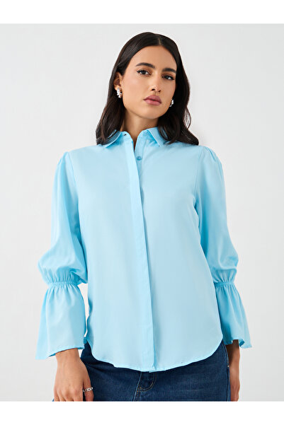 Styli قميص سادة بأكمام طويلة وقصّة عادية