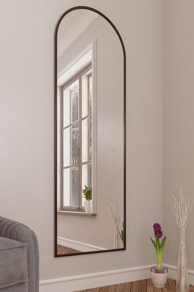 Marsah Home Semi-oval wall mirror 180x60 Black