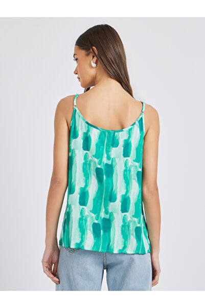 Take Two By Styli Printed Strappy Pleated Top