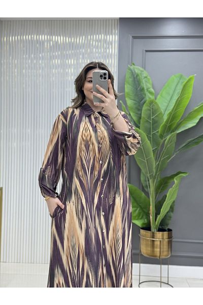 GK Σετ τουνίκ από λινό κρεπ ύφασμα Plus Size