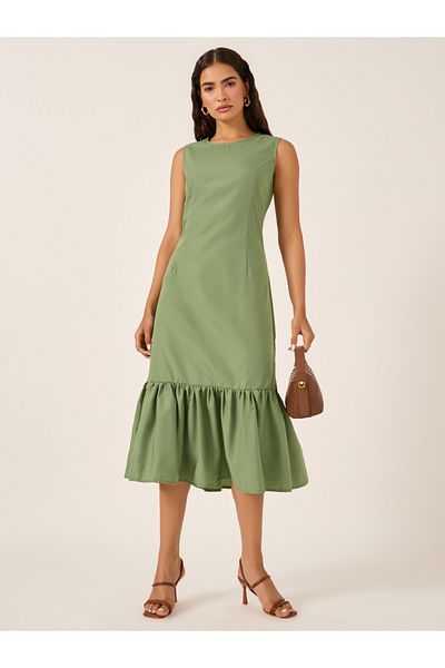 Styli Plain Sleeveless Sheath Midi Dress
