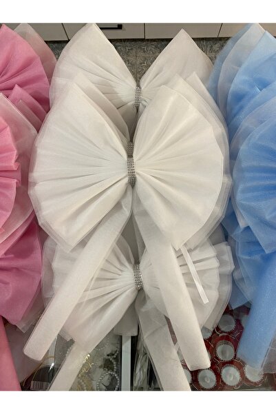 Gülcan Tuhafiye Pratik kapı tülü+ kapı süsü beyaz