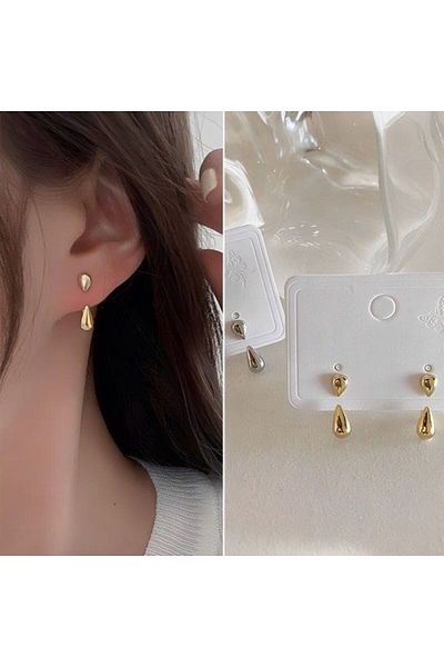 HISCOSMETIC Women's Gold-Gold Water Drop Elegant Earrings