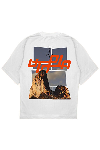 SVART WEAR UTOPIA tricou supradimensionat cactus jack alb