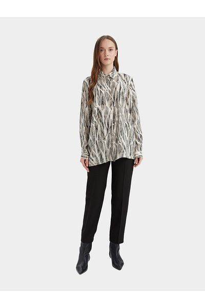 DeFacto Black Printed Long Sleeve Shirt