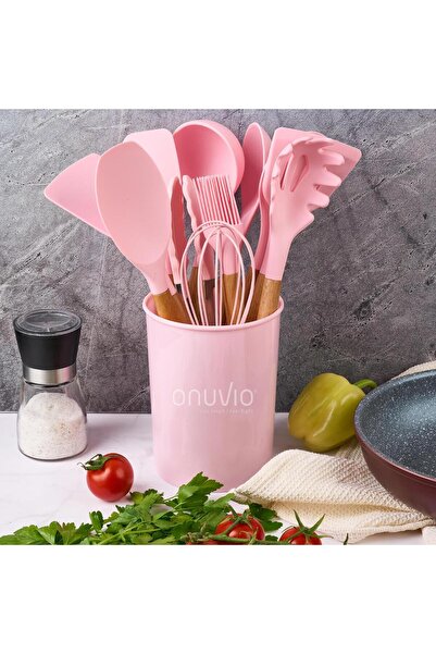 Onuvio 12-piece kitchen utensil set, Food-grade Silicone, Heat-resistant, Non-stick, Onuvio™ - Pink