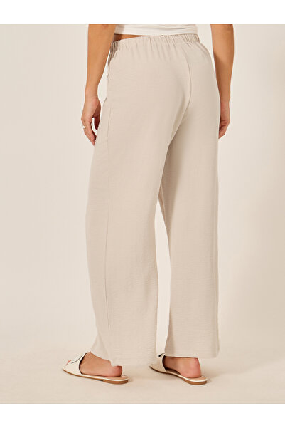Styli Textured Drawstring Waist Wide Leg Pants