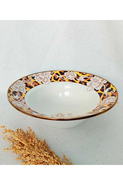 EBRULİEMAYE Leopard Deep Fruit Bowl Salad Plate Bowl Presentation