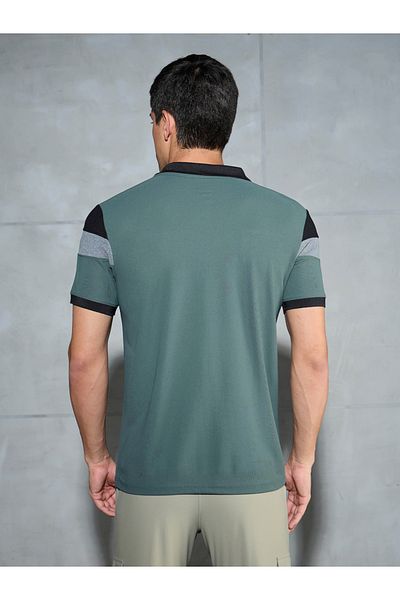 Technosport By Styli Color Block Short Sleeve Pique Slim Fit Polo T-Shirt