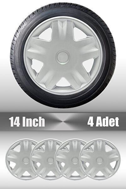FRWY Fiat Siena Brava Tipo 14" inç Uyumlu 4 Adet 1 Takım Gri Jant Kapağı