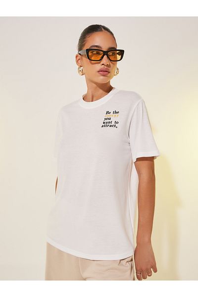 Styli Embroidered Crew Neck T-Shirt