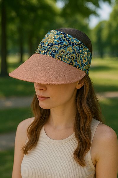 LAGRANZE Women S Wide Brim Paisley Pattern Visor Sun Hat - Adjustable Summer Brim Beach Hat