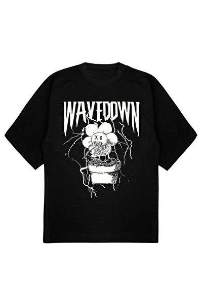 SVART WEAR SAVAGE T-Shirt OVERSIZE wave down flower negru