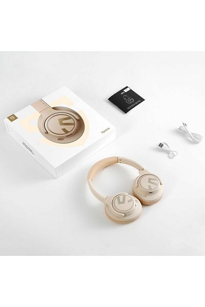 SoundPEATS Space Wireless Over-ear Headphones, Premium Sound, Anc 35db, 123 Hours, Beige