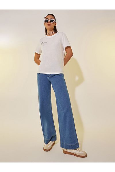 Styli Slogan Print Round Neck T-Shirt