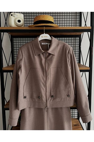 My twins Ewas Design Midi Skirt Jacket Women's Double Set