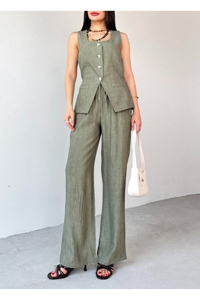 Astrea Butik Belted Vest Pants Suit