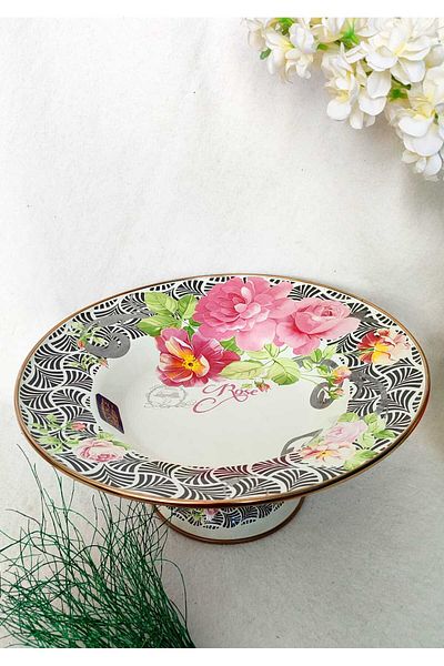 EBRULİEMAYE Zebra Footed Fruit Bowl Salad Plate Bowl Presentation