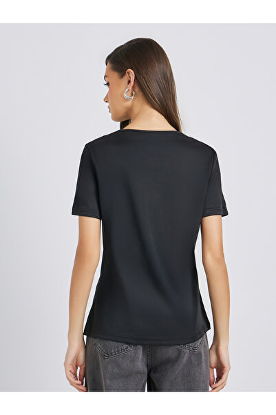 Take Two By Styli Solid Round Neck T-Shirt with Button Details