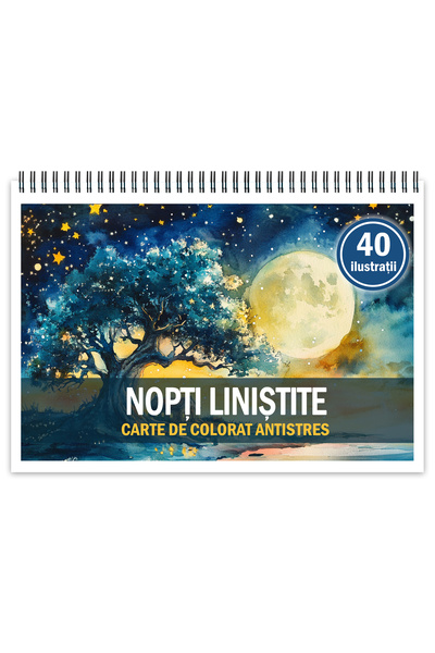 Legendary Gifts Carte de colorat antistres, 40 de ilustratii Nopti Linistite