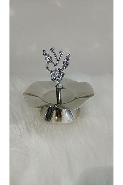 Dumans home Japongülü Turkish Delight Bowl, Presentation Bowl, Treat Bowl Silver Coffee Side 1 Piece