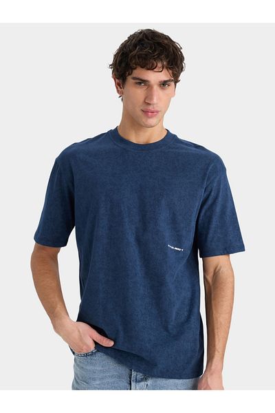 DeFacto Men Regular Fit Cotton T-Shirt - Blue